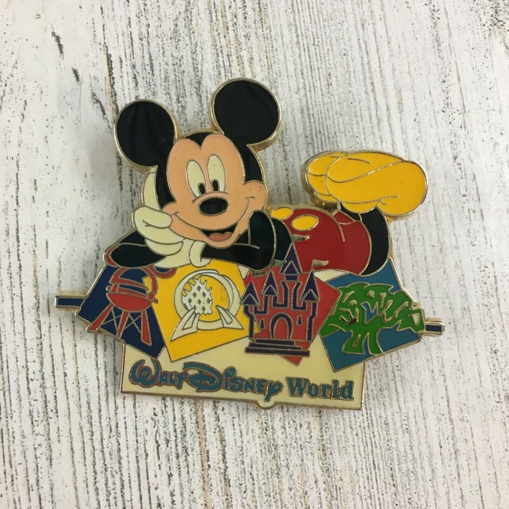 Disney Pin Mickey WDW Park Icons Straight Pin Large 2000 Vtg